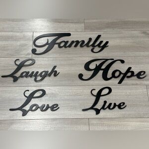 Black Metal 'Family' & Inspirational Word Wall Decor - Home Accent